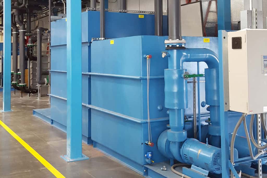 Interior pump skid system for the Process Cooling.